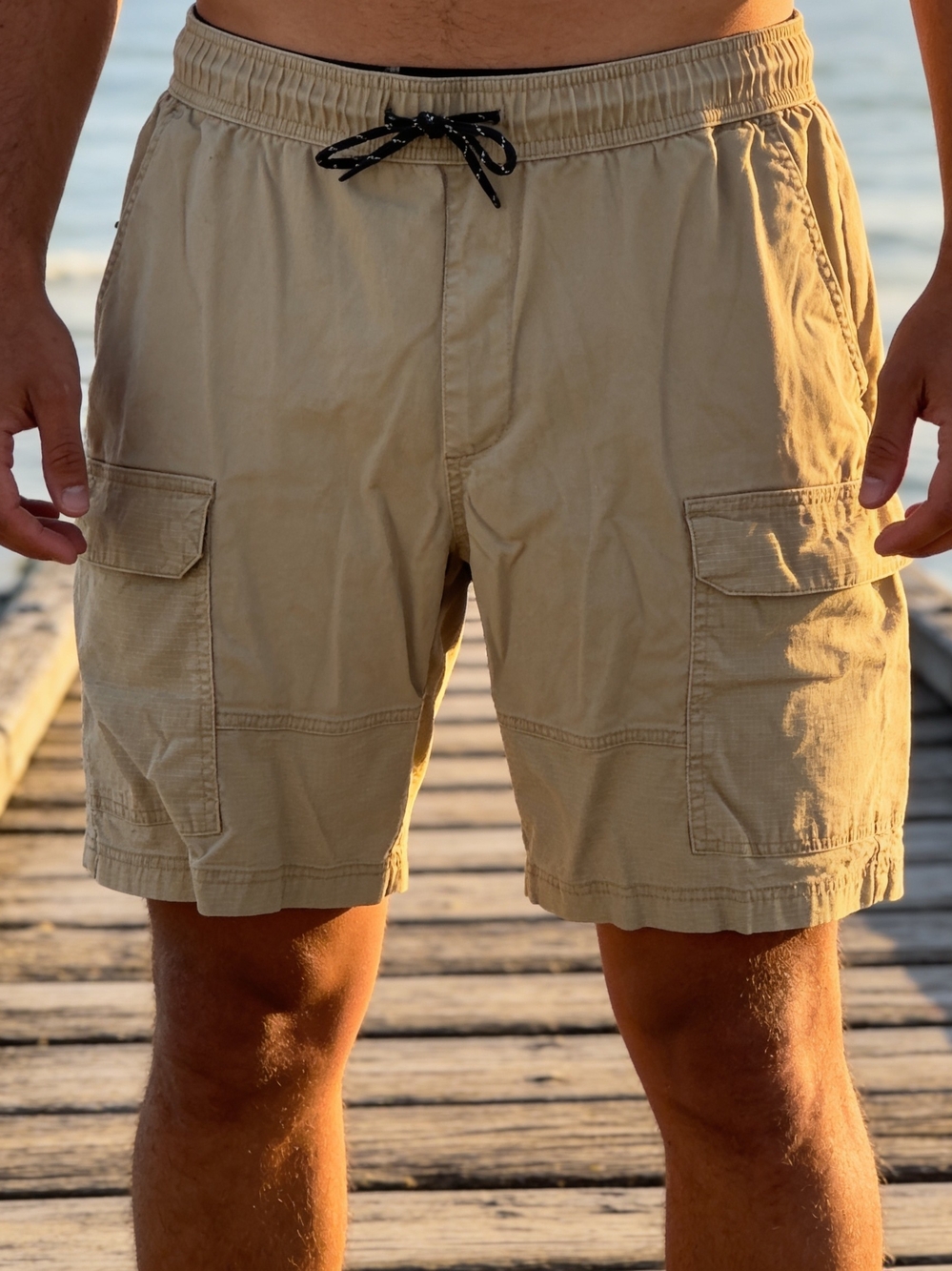 Edgar & Ash Men's Khaki Cargo Shorts - Size LG - NWOT